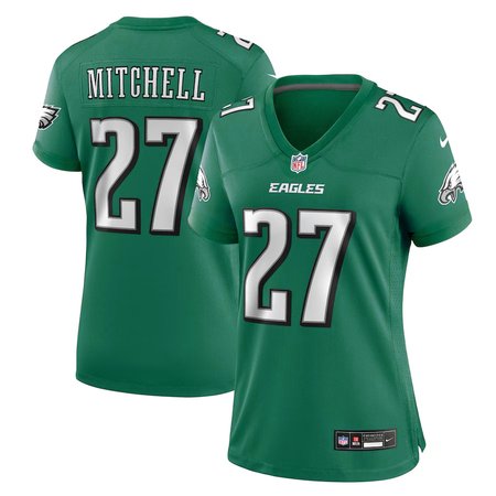 Womens #27 Quinyon Mitchell Midnight Kelly Green Philadelphia Eagles Team Game Jersey