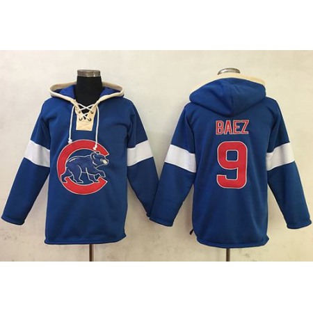 Cubs #9 Javier Baez Blue Pullover MLB Hoodie