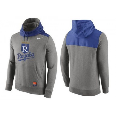 Men's Kansas City Royals Gray Cooperstown Collection Hybrid Pullover Hoodie