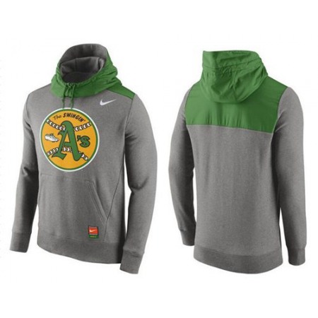 Men's Oakland Athletics Gray Cooperstown Collection Hybrid Pullover Hoodie