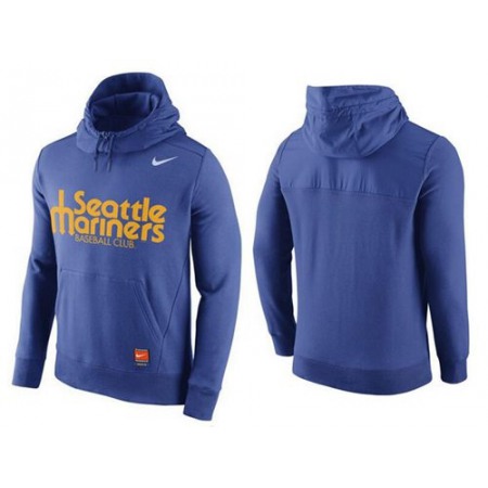 Men's Seattle Mariners Blue Cooperstown Collection Hybrid Pullover Hoodie