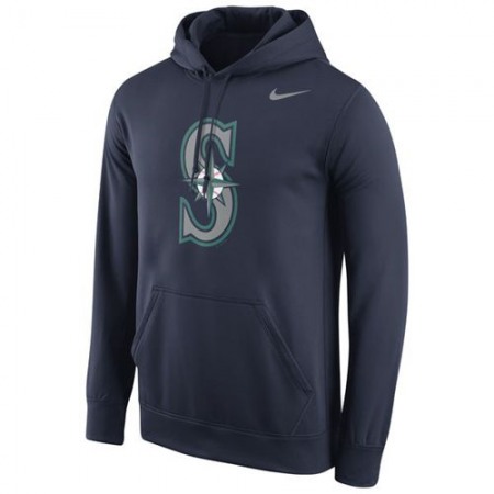 Seattle Mariners Logo Performance Pullover Navy MLB Hoodie