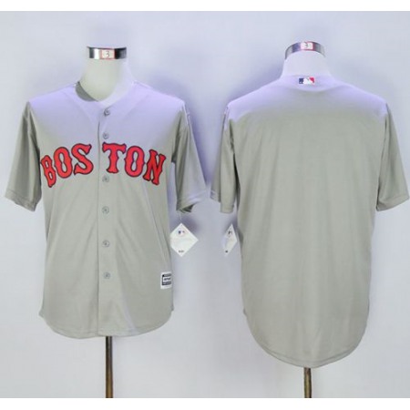 Red Sox Blank Grey New Cool Base Stitched MLB Jersey