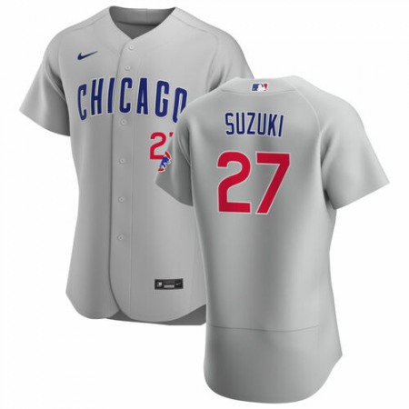 Youth Chicago Cubs #27 Seiya Suzuki Grey Flex Base Stitched Jersey