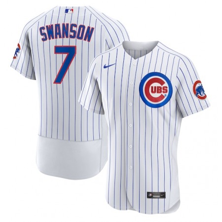 Youth Chicago Cubs #7 Dansby Swanson White Stitched Baseball Jersey