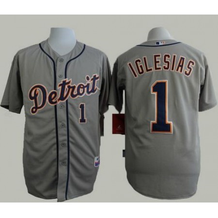 Tigers #1 Jose iglesias Grey Cool Base Stitched MLB Jersey