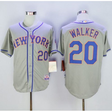 Mets #20 Neil Walker Grey Cool Base Stitched MLB Jersey