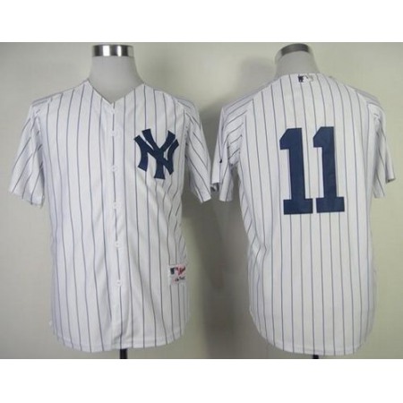 Yankees #11 Brett Gardner White Stitched MLB Jersey