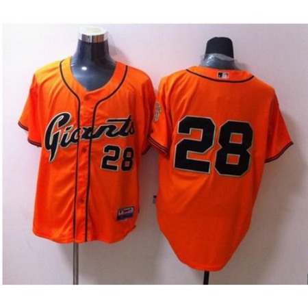 Giants #28 Buster Posey Orange Stitched MLB Jersey