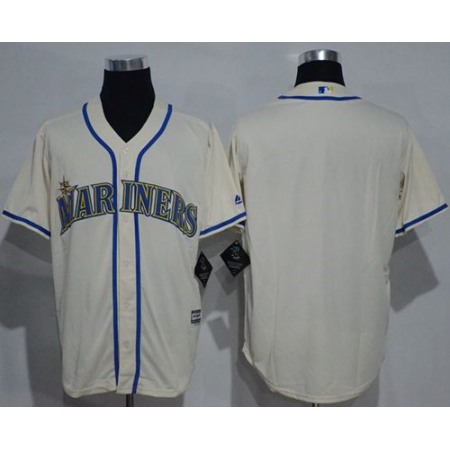 Mariners Blank Cream New Cool Base Stitched MLB Jersey