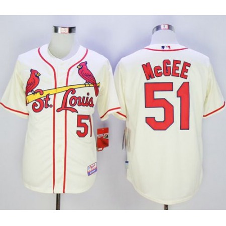 Cardinals #51 Willie McGee Cream Cool Base Stitched MLB Jersey