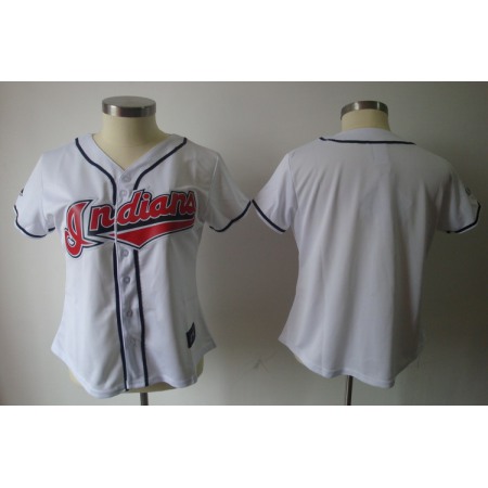 indians Blank White Women's Fashion Stitched MLB Jersey