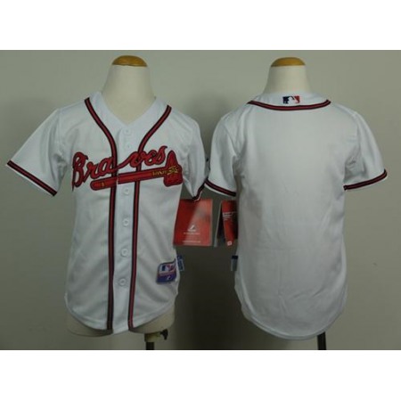 Braves Blank White Cool Base Stitched Youth MLB Jersey