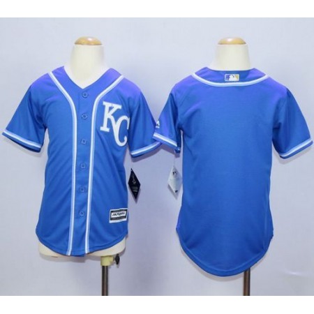 Royals Blank Blue Cool Base Stitched Youth MLB Jersey