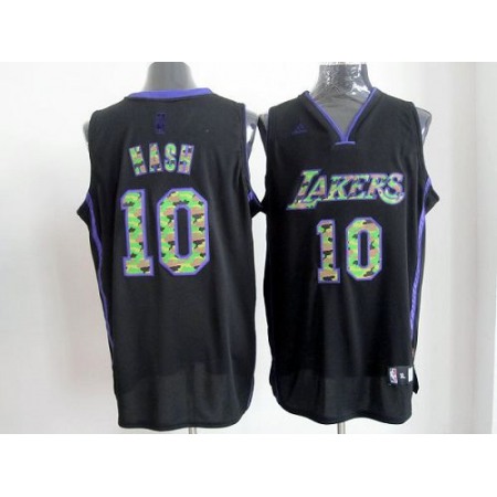 Lakers #10 Steve Nash Black Camo Fashion Stitched NBA Jersey