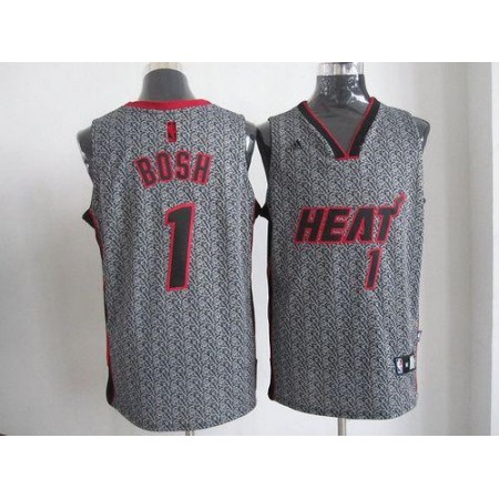 Heat #1 Chris Bosh Grey Static Fashion Stitched NBA Jersey