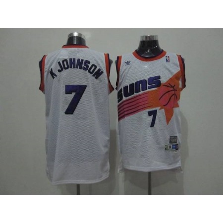 Suns #7 Kevin Johnson White Swingman Throwback Stitched NBA Jersey