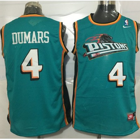 Pistons #4 Joe Dumars Green Throwback Stitched NBA Jersey