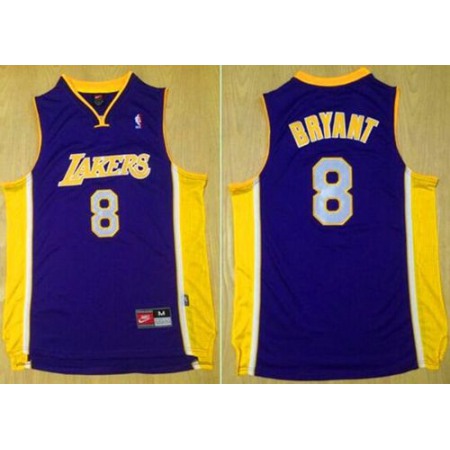 Lakers #8 Kobe Bryant Purple Throwback Stitched NBA Jersey