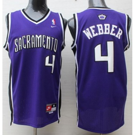 Kings #4 Chris Webber Purple Throwback Stitched NBA Jersey