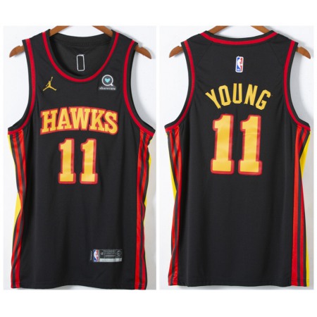 Men's Atlanta Hawks #11 Trae Young Black Stitched Jersey