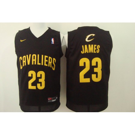 Men's Cleveland Cavaliers #23 LeBron James Black with Gold Stitched NBA Jersey