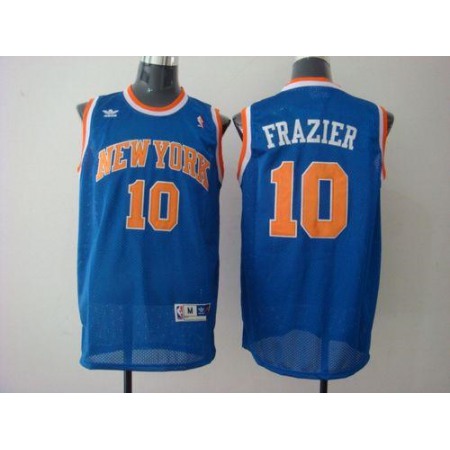 Knicks #10 Walt Frazier Blue Stitched NBA Jersey