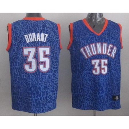 Thunder #35 Kevin Durant Blue Crazy Light Stitched NBA Jersey