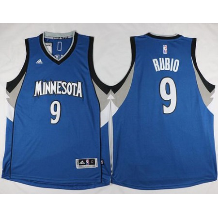 Timberwolves #9 Ricky Rubio Revolution 30 Blue Stitched NBA Jersey