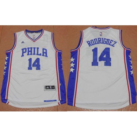 76ers #14 Sergio Rodriguez White Stitched NBA Jersey