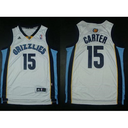 Grizzlies #15 Vince Carter Revolution 30 White Stitched NBA Jersey