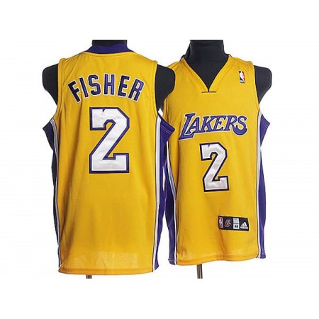 Lakers #2 Derek Fisher Stitched Yellow NBA Jersey