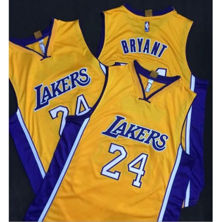 Revolution 30 Lakers #24 Kobe Bryant Yellow Stitched NBA Jersey