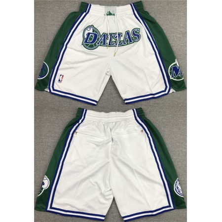 Men's Dallas Mavericks White/Green Shorts (Run Small)