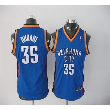 Thunder #35 Kevin Durant Blue Stitched Youth NBA Jersey