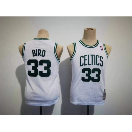 Youth Boston Celtics #33 Larry Bird White Stitched Jersey