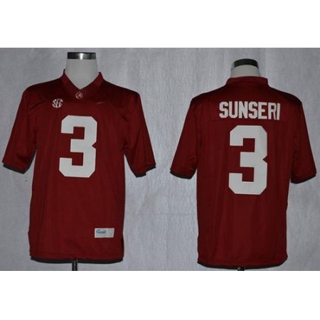 Crimson Tide #3 Vinnie Sunseri Red Limited Stitched NCAA Jersey