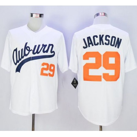 Tigers #29 Bo Jackson White Throwback Stitched NCAA Jersey