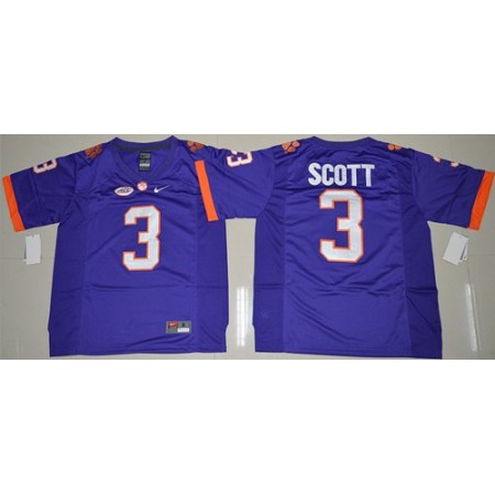 Tigers #3 Artavis Scott Purple Limited Stitched NCAA Jersey