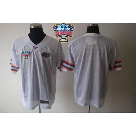 Gators Blank White Allstate Sugar Bowl Stitched NCAA Jersey