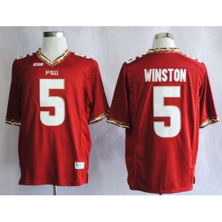 Seminoles #5 Jameis Winston Red Stitched NCAA Jersey