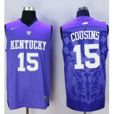 Wildcats #15 DeMarcus Cousins Blue Basketball Stitched NCAA Jersey