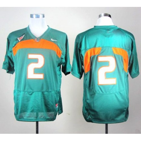 Hurricanes #2 Green Stitched NCAA Jerseys