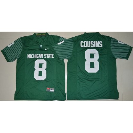 Spartans #8 Kirk Cousins Green Limited Stitched NCAA Jersey