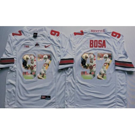 Buckeyes #97 Joey Bosa White Player Fashion Stitched NCAA Jersey