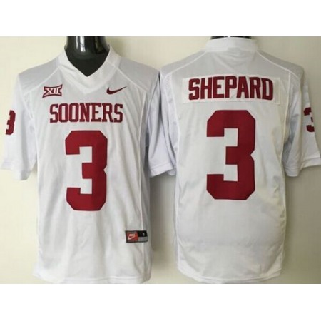 Sooners #3 Sterling Shepard White XII Stitched NCAA Jersey