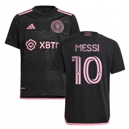 Youth Inter Miami CF #10 Lionel Messi Black Soccer Jersey