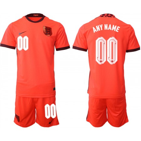 Men's England Custom Orange Away Soccer Jersey Suit