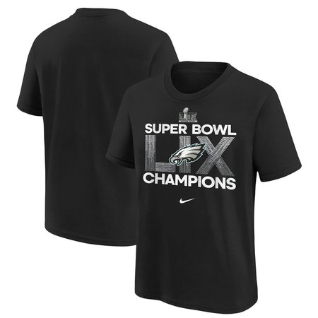 Youth Philadelphia Eagles Nike Black Super Bowl LIX Champions T-Shirt