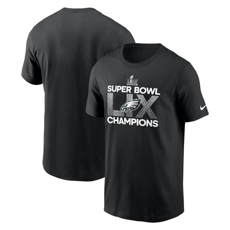 Men's Philadelphia Eagles Black Super Bowl LIX Champions Supplemental T-Shirt